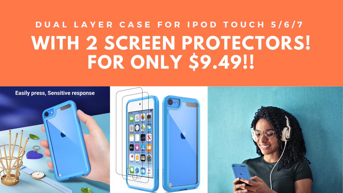 UlakCases's tweet photo. Here goes the blue color🔥 😎, still $9.49 for 1 case and 2 screen protectors 

Get it now: https://t.co/dqPU8RJeJd

#ulak #ulakcases #ipodtouch #cases #blue #ipodtouch5 #ipodtouch6 #ipodtouch7 #screenprotectors #mp3 #kidsfashion #apple #iphone #giftideas #giftforher  #springsale https://t.co/wm7eMzq8Hu