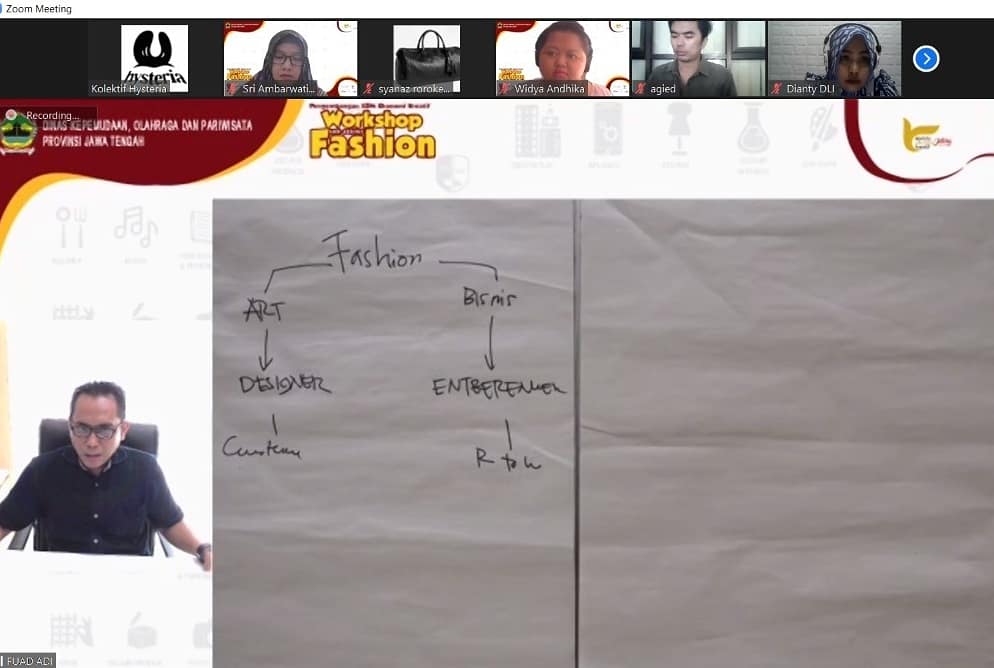 ParKrafJateng's tweet photo. Belajar bareng di Workshop Fashion "Know Your Business" yg dilaksanakan scr hybrid via Zoom dan di Disporapar Jateng.. Salam kreatif!!

#JatengGayeng #NewNormal #ekonomikreatif https://t.co/wgrDIEttpA