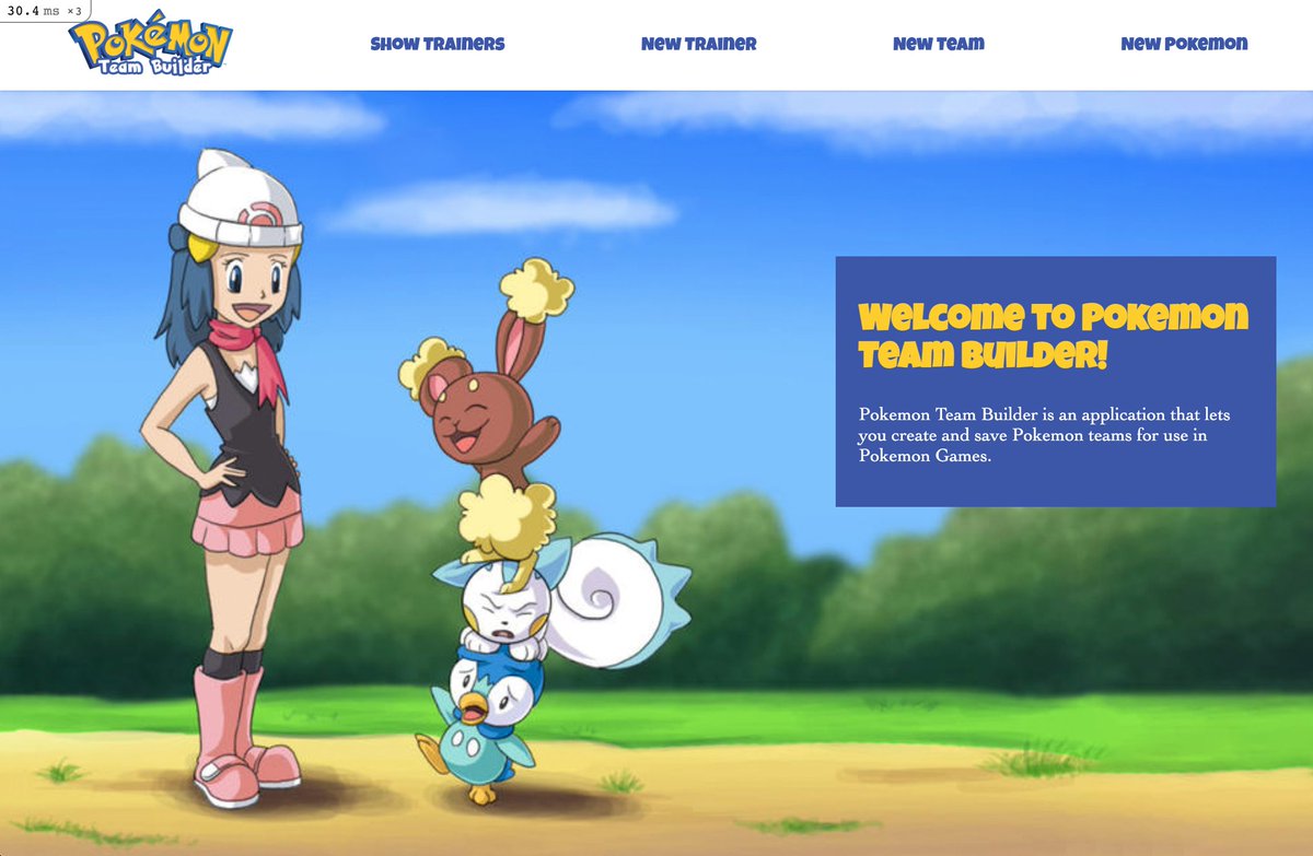 Jessicajoyz's tweet image. Got to make a mini rails project for #flatiron. It needed 3 models, and to use an API. This is Pokemon Team Builder! It lets you create a trainer, team, and then add pokemon to your team. The pokemon's info is populated with pokeapi.
#pokeapi #rubyonrails #womenintech #programmer