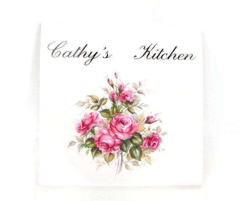 Vintage Ceramic Tile Plaque Pink Rose Trivet CATHY'S KITCHEN Wall Hanging Gift For Her Kitchen Decor etsy.me/2NnmBcH SHOP LINK IN BIO #levintagegalleria #ceramictileplaque #ceramictiletrivet #ceramictile #kitchenplaque #pinkrosetrivet #cathyskitchentrivet #tile