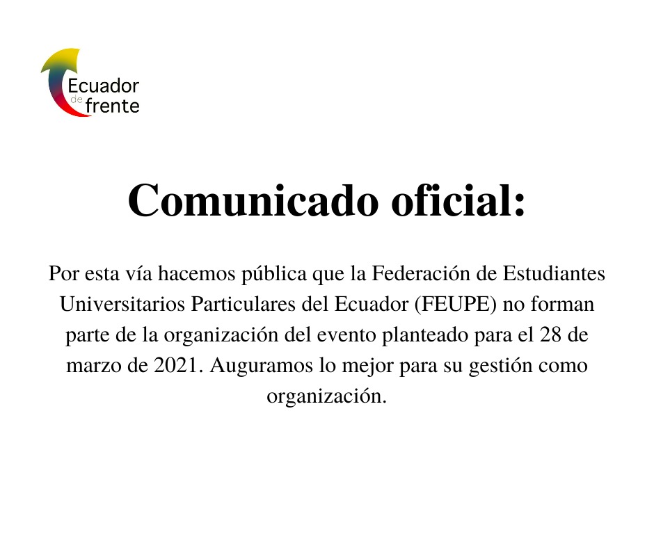 ecdefrente's tweet photo. Comunicado oficial https://t.co/9PfwxhE7go