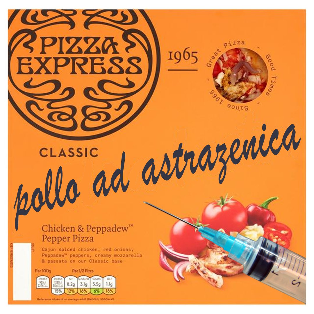 ThatHodder's tweet image. I invented a new pizza to help Europe catch up with their vaccination programme. 

Pizza and jab, anyone?

#Pizza #pizzaexpress #polloadastra #polloadastrazenica #astrazenica #vaccine