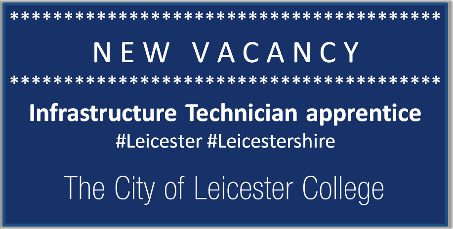 saladskills's tweet photo. The City of Leicester College @TCOLC_News invites applications for a new #apprenticeship to join their IT team. For further information click this link: https://t.co/qFGSC4fReq #apprentice #learnwhileyouearn #Recruitment #Leicester #Leicestershire #Education #ITApprentice https://t.co/4s1PuMjj3C