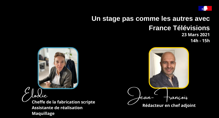 Onisep's tweet image. ➡️ Offrez la possibilité à vos élèves de 3ème et 2nde de découvrir les #métiers de l&apos;audiovisuel et du journalisme grâce à @Francetele et l&apos;#Onisep
⚠️ Places limitées
📅 Mardi 23 mars 2021, 14h/15h venez échanger avec 2 professionnels
✍ Inscription : bit.ly/2OWq81L
