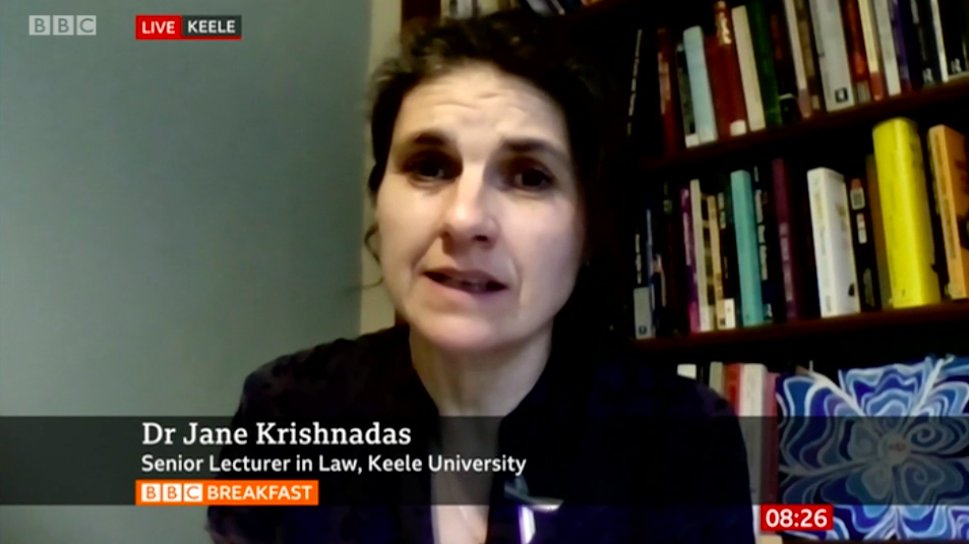 Dr <a href="/JaneKrishnadas/">Jane Krishnadas</a> from <a href="/LawatKeele/">Keele School of Law</a> spoke to <a href="/BBCBreakfast/">BBC Breakfast</a> this morning talking about how the criminal justice system should be changed to provide better protection for women against violence