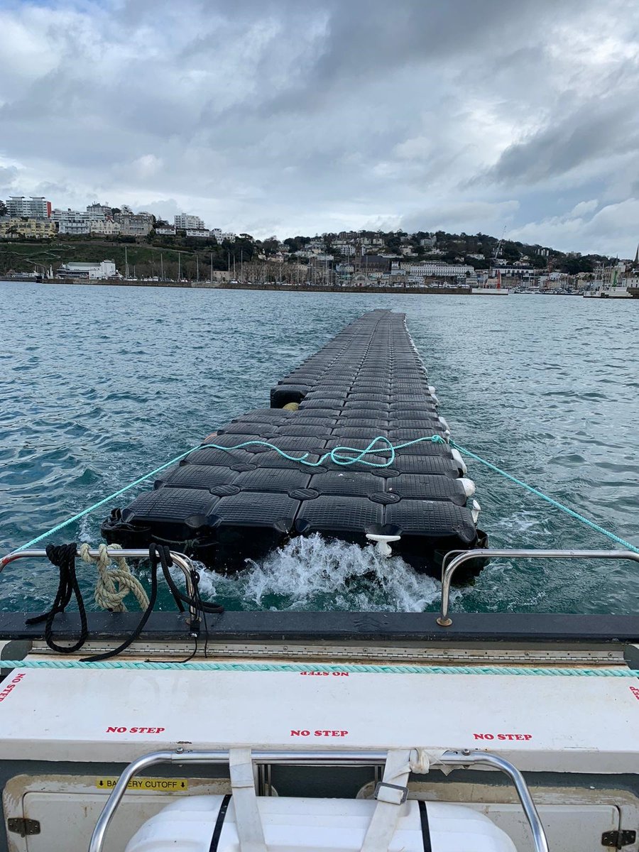 This morning the Paignton Harbour visitor pontoon is being moved from Torquay over to Paignton ready for the summer! 

#Harbours #Summer #TorBay