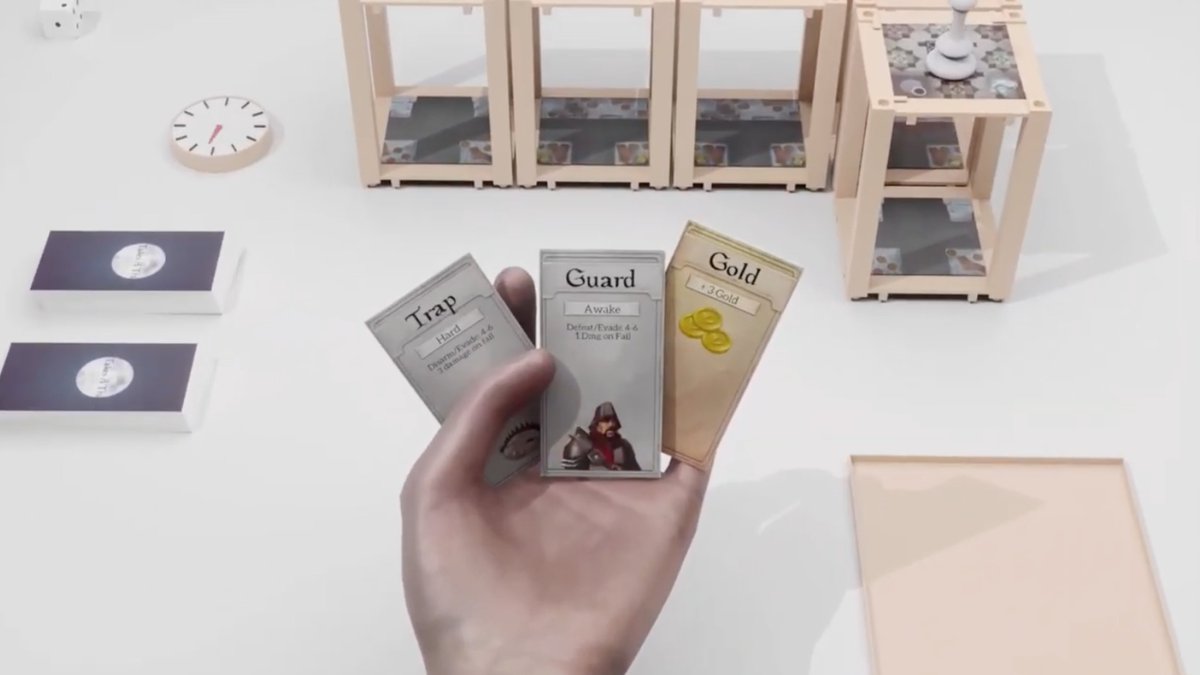 ittakesathiefbg's tweet photo. The @itakesathiefbg 3D boards are used to place and access new rooms in these dwellings, build upper floors, and hold item and trap cards. There's even a compartment for cards to be placed underneath to keep them a secret! 🤐

#tabletopgames #boardgamelife https://t.co/MeN0mLupy9