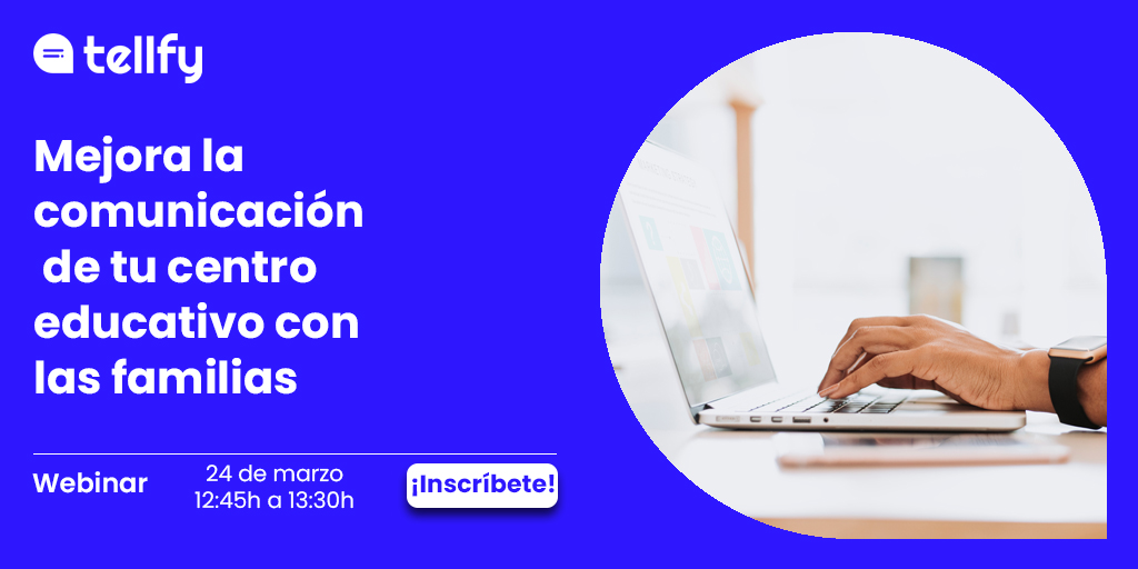 Inscríbete en nuestro próximo #webinar y descubre las funcionalidades que ofrece #Tellfy, cómo puedes sacarle partido en tu centro educativo y mejorar la #comunicación instantánea entre las familias y el personal del centro. 
Regístrate: bit.ly/3cFcMPV