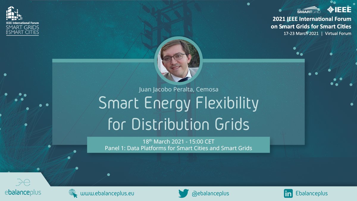 ebalanceplus's tweet photo. We will talk about #smart #energyflexibility for #distributiongrids &amp; #ebalanceplus solutions at the #IEEE Forum on Smart Grids for Smart Cities. @ieeesmartgrid. 

Be part of the discussion on data platforms for #SmartCities &amp; #smartgrids.

More info👉 https://t.co/LvHmLlXgVY https://t.co/arPn2va4rz