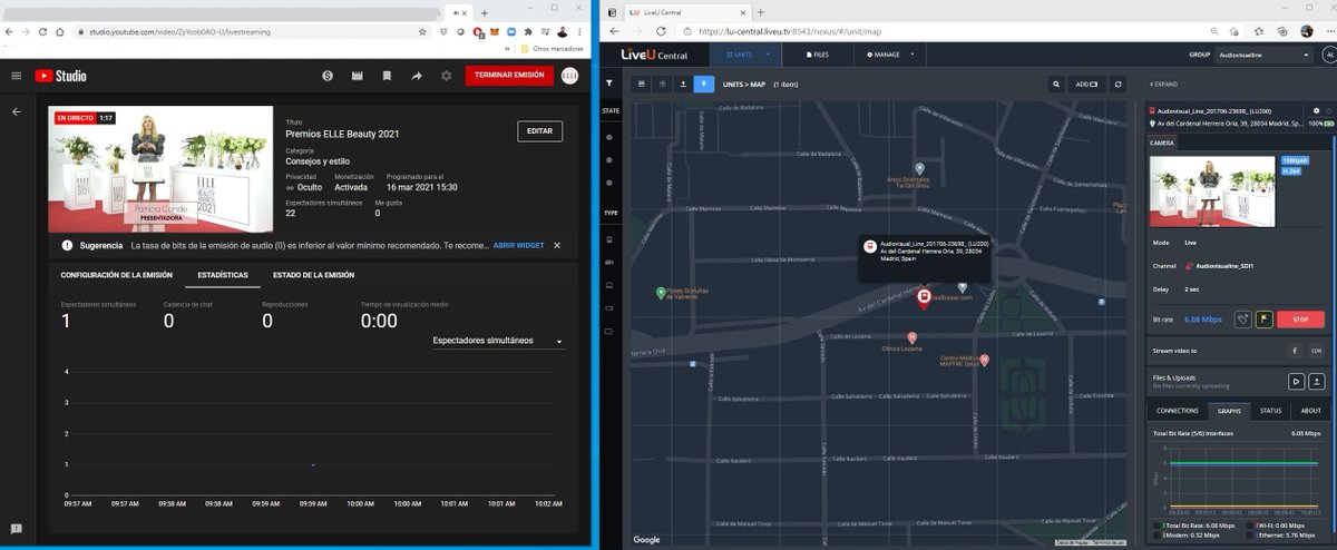 Una de las ventajas de usar #equipos #broadcast en las #emisiones en #directo es la estabilidad en el ancho de banda del propio #streaming, evitando así perdida de #frames o #sincronismo de #audio y #video.