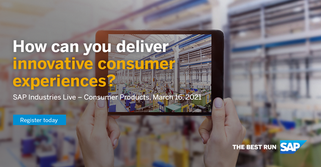 CBrenschede's tweet photo. Calling all CPG and FMCG companies, have you registered for #SAPIndustriesLive? If not, you still have time! 🖱 Join us today at 4PM CET for a 60-minute virtual event exploring the latest trends in the #consumerproducts industry https://t.co/x99ig1xbex https://t.co/Ti4go4DLZM https://t.co/1xUccqu82d