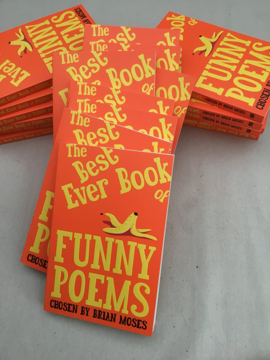 moses_brian's tweet photo. BOOK GIVEAWAY, to celebrate the publication of 'The Best Ever Book of Funny Poems'. Two copies, one to a new follower and one to someone who RTs this. Add some laughter to your lives. Winners chosen on Thursday (Publication day) https://t.co/xQzcpp81Dr
