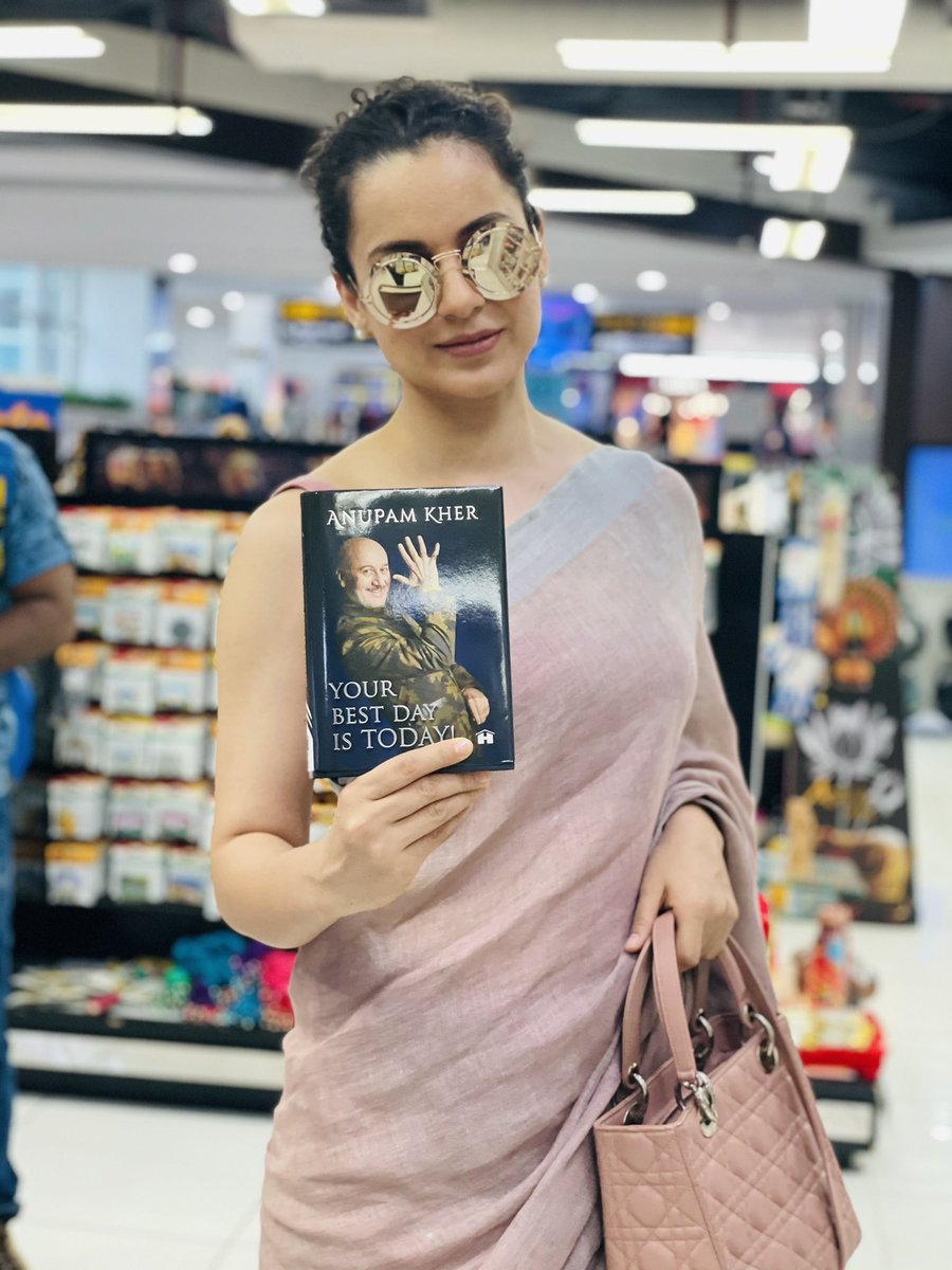 KanganaTeam's tweet photo. Dear @AnupamPKher ji i promised you will buy a copy of ‘Your Best Day Is Today’ soon and for a rajput pran jaye par vachan na jaye, here’s my copy, the bundle of joy and positivity that you are want to know your secret can’t wait to read, will give my feedback soon. All the best. https://t.co/bayeNi0x9M
