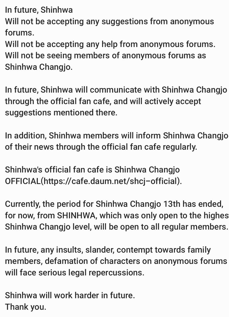 malpabo's tweet image. [Trans] 210316 Shinhwa Company update

Official Shinhwa Changjo cafe:
cafe.daum.net/shcj-official

#shinhwa