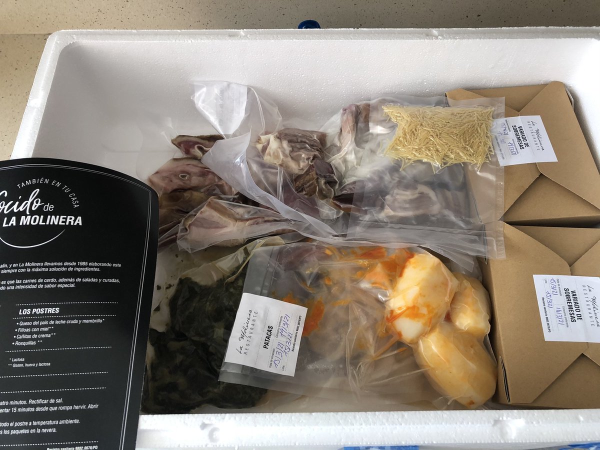 Pues ya tengo en casa el cocido de Lalín de La Molinera. Mi favorito. <a href="/diegomolineras/">Moli</a> lo envía a toda la Península. Ya les contaré.