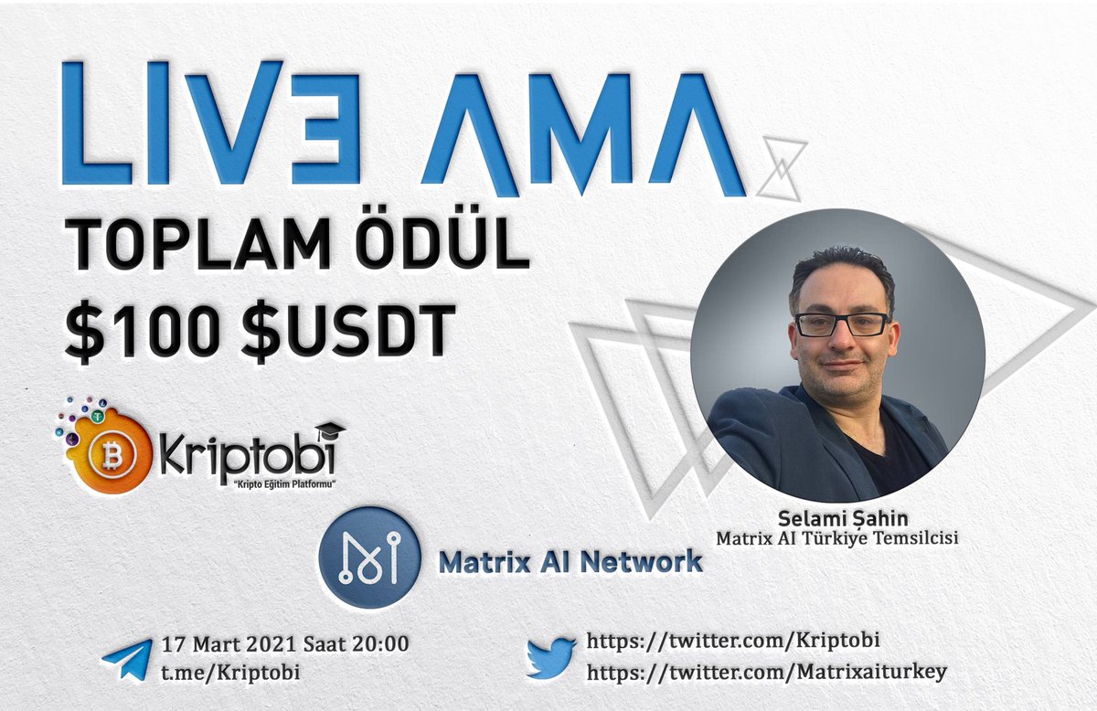 Morrow evening we are holding an AMA for the Turkish Community!     20 k members will follow us live!   Stay tuned! #man #ai #mining #AMA #crypto #Bitcoin #etherium