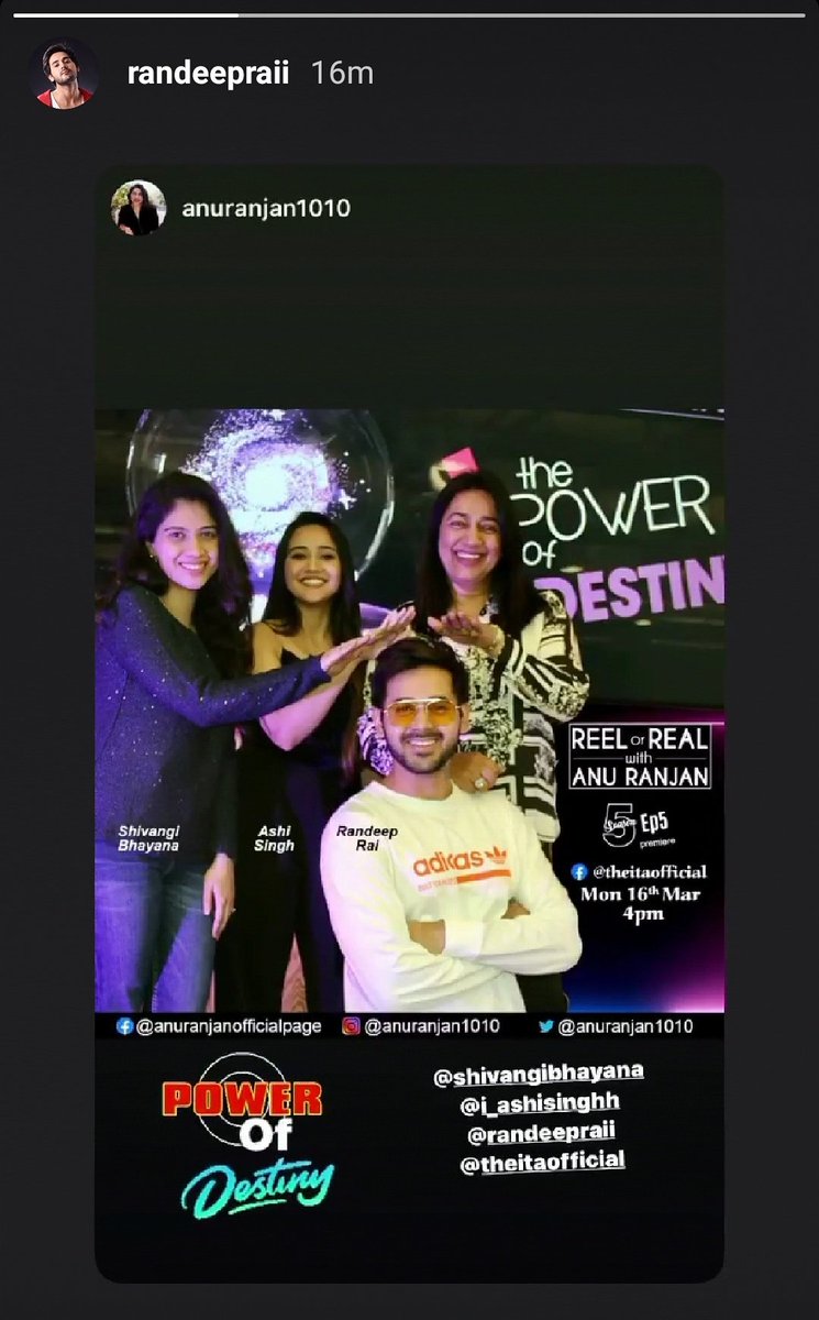 lmKash9's tweet photo. Today marks 1 year for their #PowerOfDestiny episode ❤️❤️
@Ashisinghh @irandeeprai
@anuranjan1010
@TheITA_Official
#AshDeep
#AshiSingh #RandeepRai https://t.co/yB3bWoUnDI