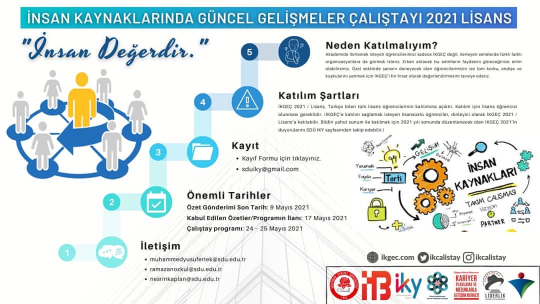 Bölümümüz tarafından düzenleyeceğimiz "İnsan Kaynaklarında Güncel Gelişmeler Çalıştayı / Lisans" 24-25 Mayıs 2021 tarihleri arasında Microsoft Teams üzerinden yapılacaktır.
<a href="/ilkercarikci/">İlker Hüseyin Çarıkçı</a>

Detaylar👉 ikgec.com