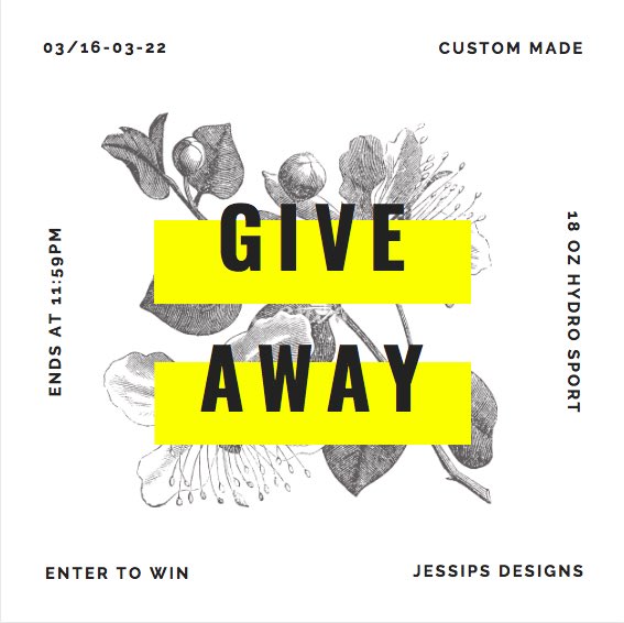 JessipsDesigns's tweet image. Enter to win a free 18 oz Hydro Sport Tumbler! 

How to enter:

1. Follow and like this post (1 entry)
2. Comment to tag 3 friends (1 additional entry, per comment)
3. Share this post to your story and tag @jessipsdesigns (3 entries per post)
4. Place a $30 order (5 entries)