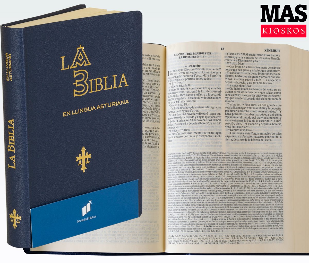 La Biblia en LLINGUA ASTURIANA, ya en nuestros #KioskosMAS, 1.463 páginas, más anexo de mapas y editado por la Sociedad Bíblica.

#labiblia #sociedadbiblica #asturianu #libros #prensa #periodicos #regalos