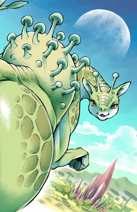 fanbox支援者向けコンテンツにカラー版があります。空を塗るのが楽しかったです。https://t.co/IKTEpFLb2P 