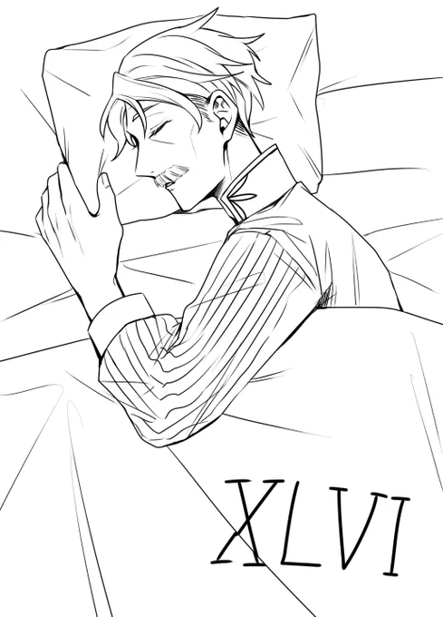 今日の新茶!今まで眠そうな新茶は結構描いてたけど寝てる新茶は描いてなかったから描いた
 #1日1新茶 