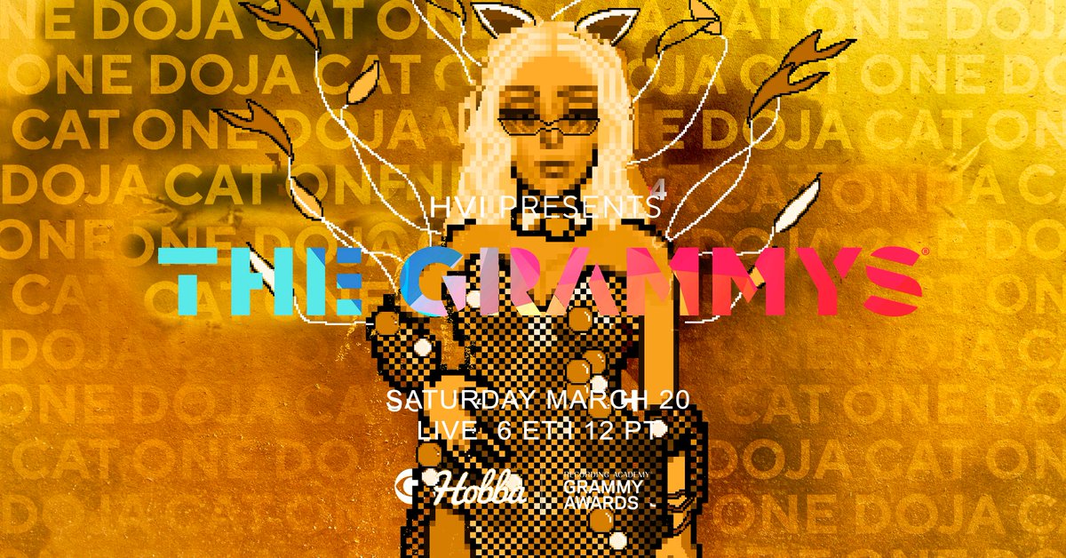habTheGrammys's tweet photo. DOJA! That’s it. That’s the tweet. Watch Doja Cat Habbo ’s performance at the #GRAMMYsHV this Saturday at 5 p.m. ET / 12 p.m. PT on Hobba https://t.co/5Zo5UEtkaB