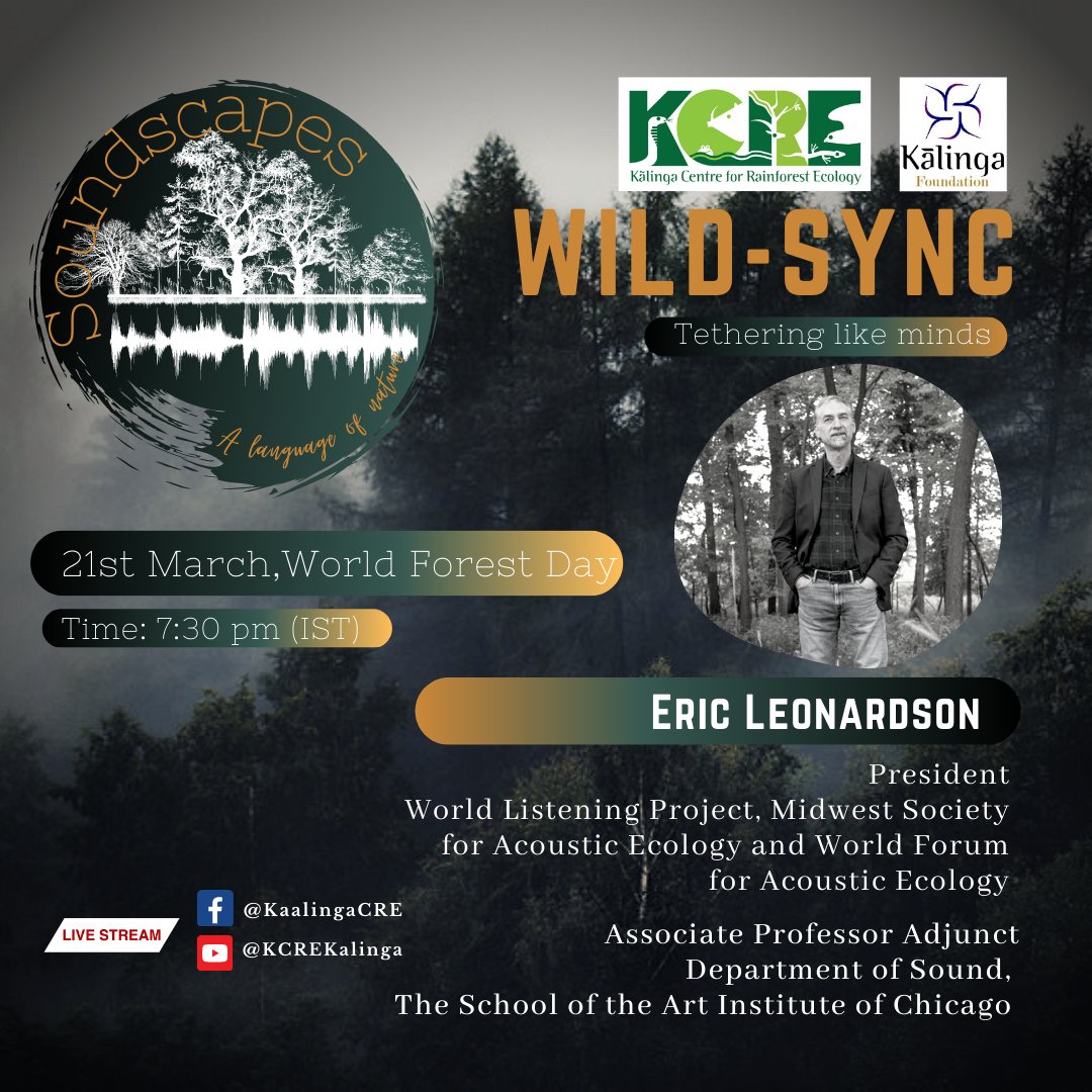 KalingaCRE's tweet photo. On 21st march on world forest day at 7:30 pm (IST) join us to celebrate the sounds like never before! 

#KCRE #Soundscapes #language #acoustics #natureacoustics #bioacoustics #naturelanguage #worldforestday #WorldListeningProject #ProjectDhvani https://t.co/rWLgDh3JEU