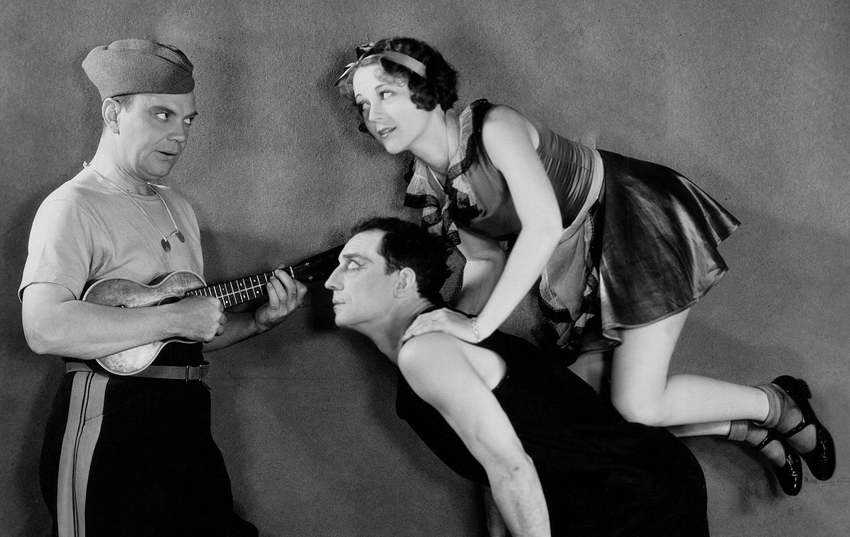 Ukulele_Ike's tweet image. With Buster Keaton and Sally Eilers in 1930 movie &apos;Doughboys&apos;