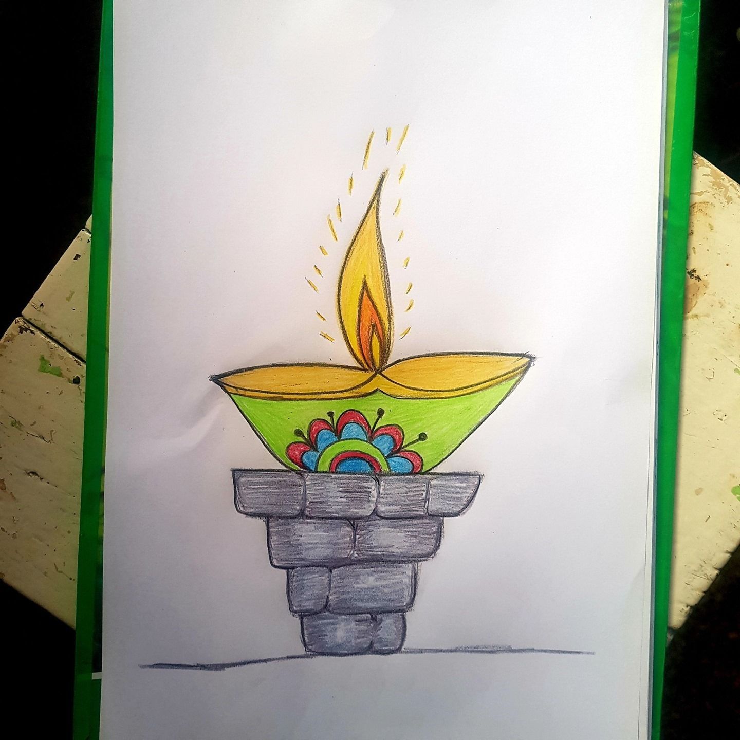 How to Draw Diwali Festival Drawing । Night Sky Lantern Scenery । Oil  Pastels Drawing for Beginners - Yo… | Diwali painting, Diwali festival  drawing, Diwali drawing