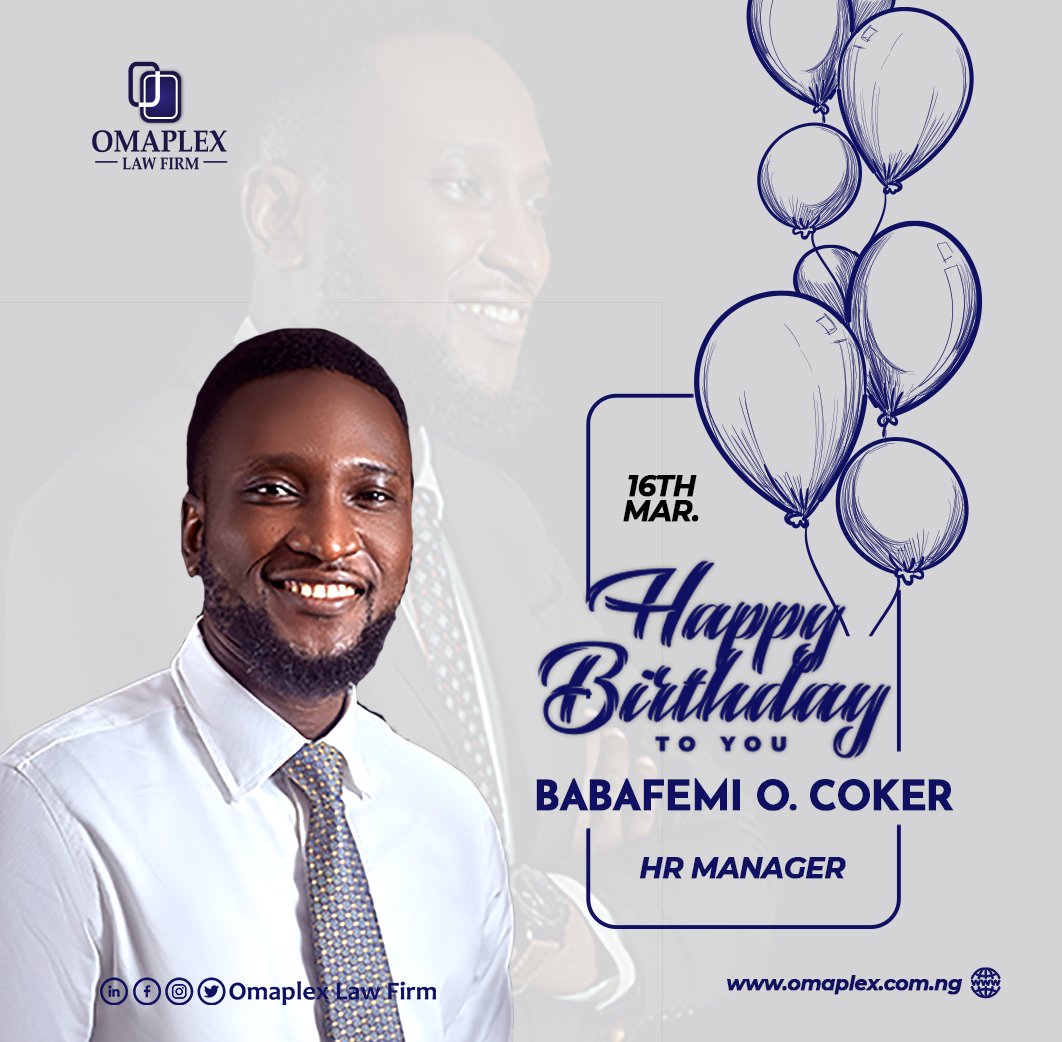 OmaplexLaw_Firm's tweet photo. Happy Birthday Cokesbaba!
Your commitment and dedication to your work is very admirable.
May the lines fall in pleasant places for you today and always. Wish you good health, wealth, and unending grace from the most High. Amen!
#OmaplexLawFirm #HappyBirthday #Cokesbaba https://t.co/RghW4YPXx5