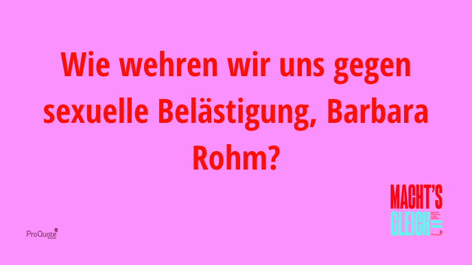 quote_pro's tweet photo. Diese Woche fragen @liskejaax & @sarah_stendel bei #MACHTsGLEICH Barbara Rohm: Wie wehren wir uns gegen sexuelle Belästigung? Rohm ist Mitbegründerin d Vertrauensstelle Themis gegen sexuelle Belästigung. Eine wichtige, hochaktuelle Folge! Wir hören uns Donnerstag!#ProQuotePodcast https://t.co/tPPP63ZCD3