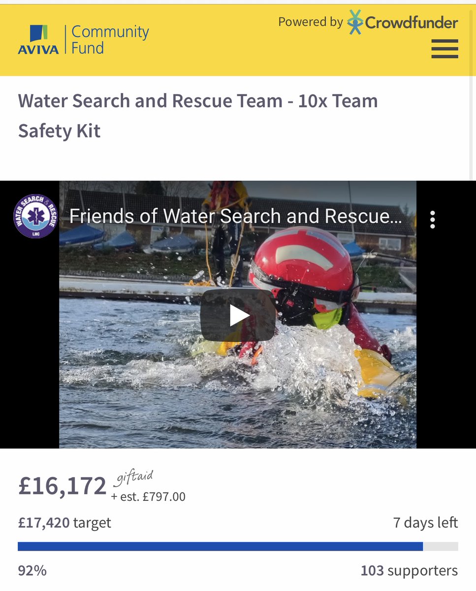We are doing so amazingly well thank you to all of those that have supported us so far!!! With 7 days left we have just £1248 left!🤯 Not quite a full kit bag but we are so close!! Have you seen the different rewards that are available too? Thank you from all here at WSART!!