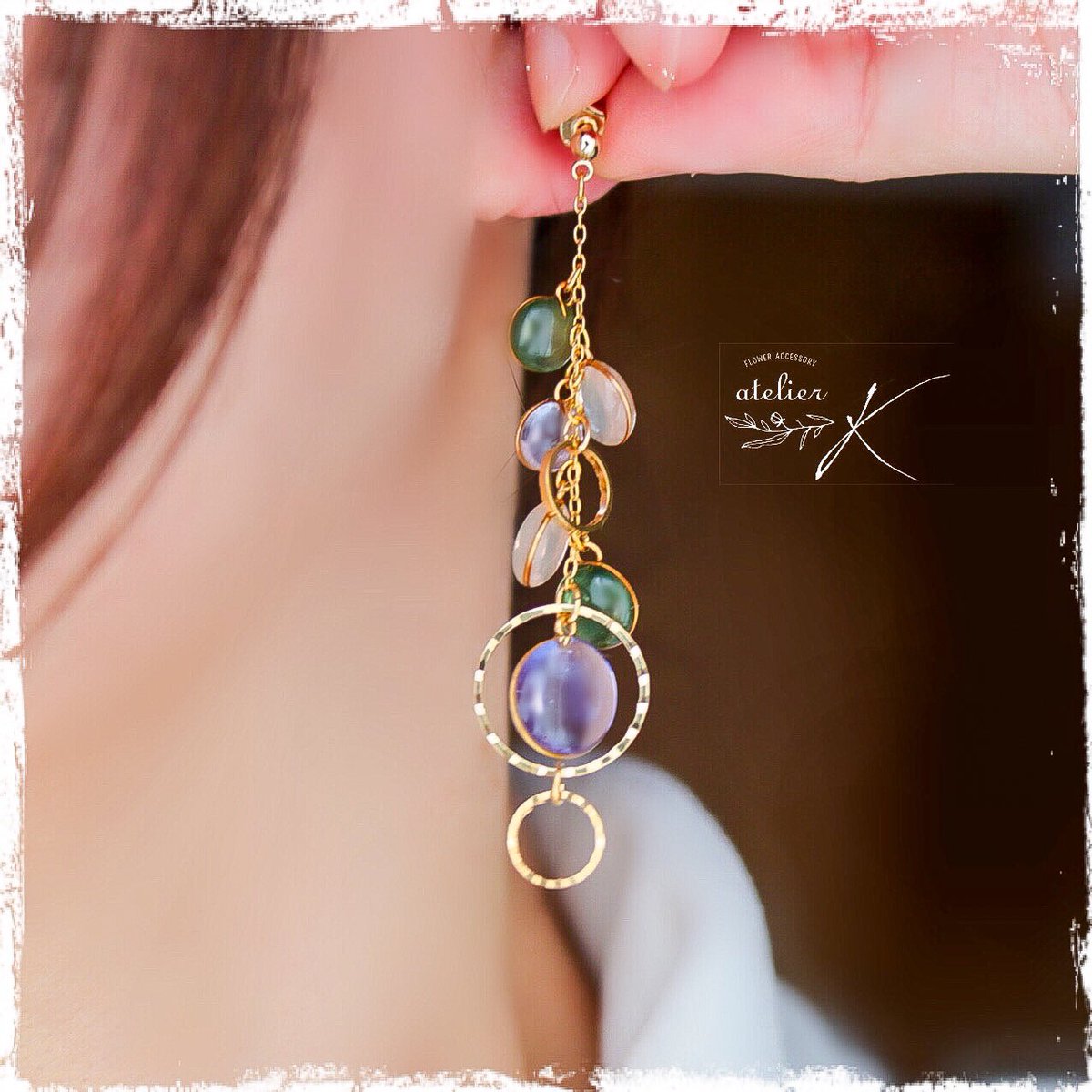 atelierK_kawa's tweet photo. 藤の色合わせ(✿ᴗ͈ˬᴗ͈)

 #ハンドメイド #レジン #あとりえK https://t.co/IhbKhI1CIz
