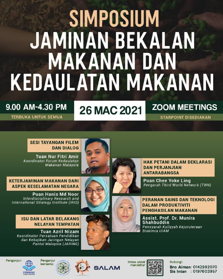 syuhada_alQuds's tweet photo. Upcoming Symposium on the 26th- 'Simposium Jaminan Bekalan Makanan dan Kedaulatan Makanan'.
Kindly register here or scan the QR code provided!
https://t.co/fiIP8wQt6D
#foodsecurity
#KlusterIntelektualMahasiswa
#MemperkukuhPasak
#MembangunKepimpinan
#PEMBINAIIUMChapter https://t.co/eNC9PYPoiy