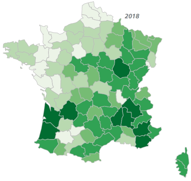 👉 1908 : la #forêt 🇫🇷 couvrait 19% du #territoire métropolitain avec près de 10 millions ha 🌳🌲.
👉 2021 : elle en couvre 31% avec 16,8 millions ha 🌳🌲🌳🌲.
👉 C’est l’occupation du sol la plus importante après l’#agriculture.
(Extrait mémento <a href="/IGNFrance/">IGN France</a>) 🙏 #LaForêtEnsemble.