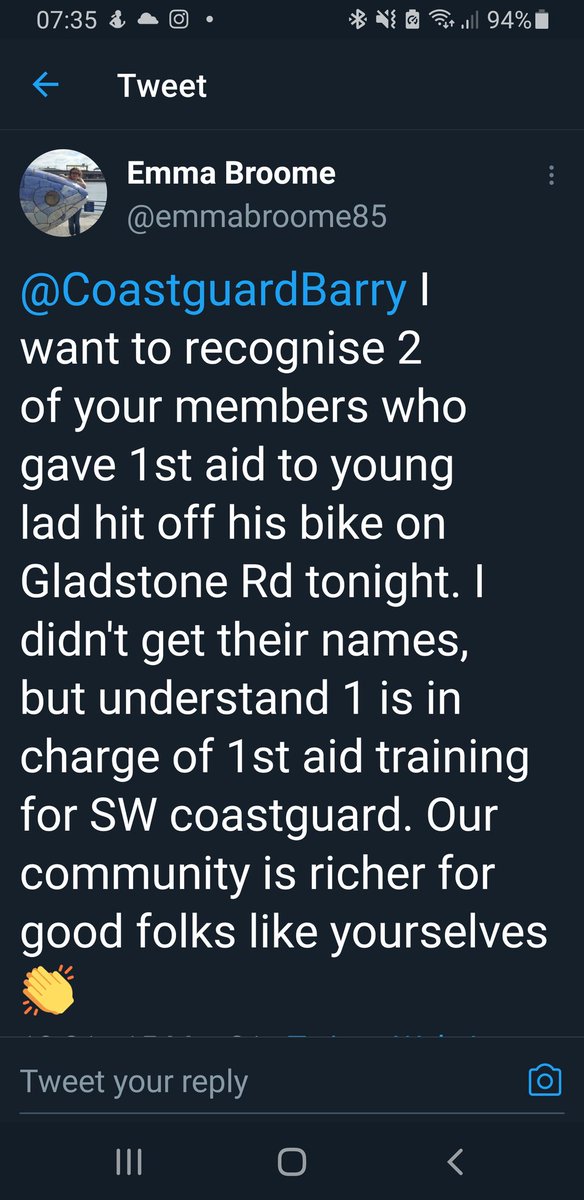 A Well Done.

Being a Coastguard,  isn't just about responding when The Pager goes off.
Our Volunteer Team members are always ready to help in the Community.  This lovely message, shows just this. Well done Guy's. <a href="/MCA_media/">Maritime and Coastguard Agency</a>