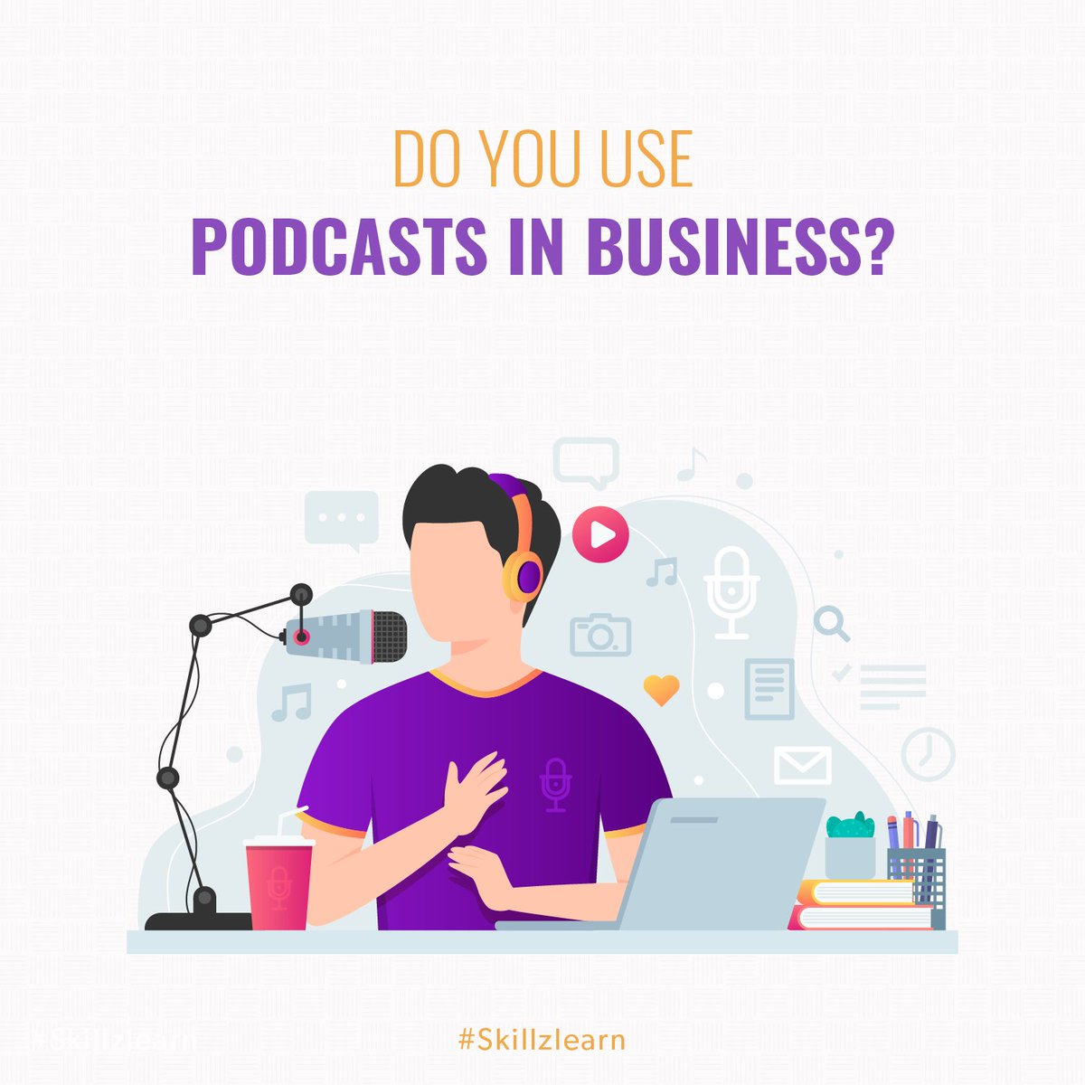 skillzlearn's tweet photo. Businesses use podcasts for a variety of purposes, including sharing information about new products, company information.

#skillzlearn #socialmediaagency #digitalmarketingagency #onlinemarketing #advertising #contentmarketing #doyouknow https://t.co/sBgGEPhlly