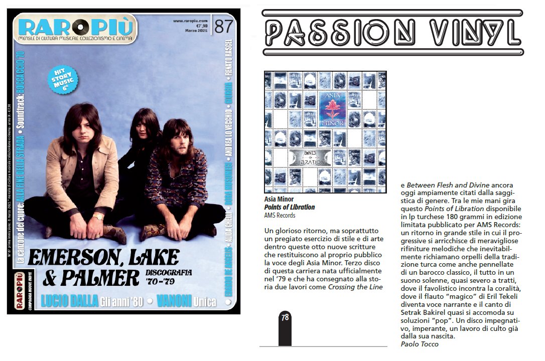 Asia Minor sul nuovo Raro! Thanks Paolo Tocco #raropiu #asiaminor #amsrecords #progrock #classicrock #synpress44 #press