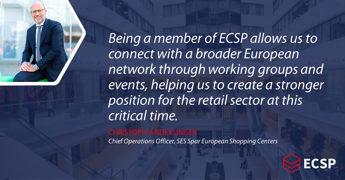 ECSP_EUROPE's tweet photo. As we get closer to our 6-month anniversary, we focus on what #ECSP offers to its members. Find out what Christoph Andexlinger, Chief Operations Officer of SES, a leading developer and manager in the retail property sector, said 👇 https://t.co/SZn0ScsGpp https://t.co/5NqTi5mpv4