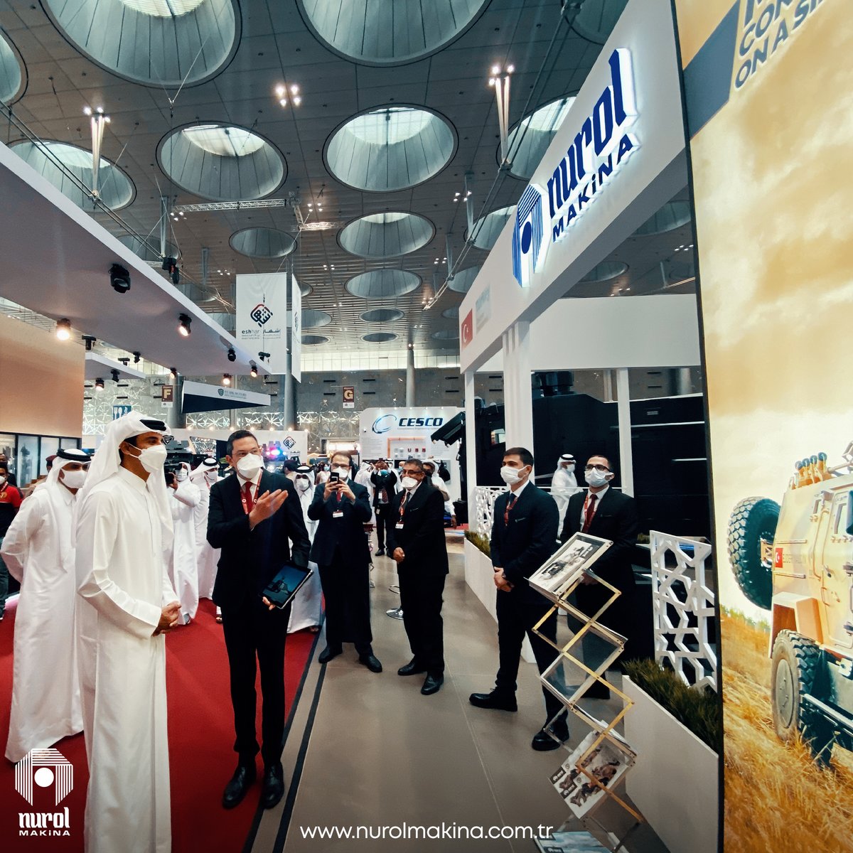 We feel privileged to welcome His Highness Sheikh Tamim Bin Hamad Al-Thani at our booth in Milipol Qatar Exhibition. #milipol #milipolqatar #nurolmakina #ejderyalcin #ejdertoma #yörük #nms #stateofqatar #qatar