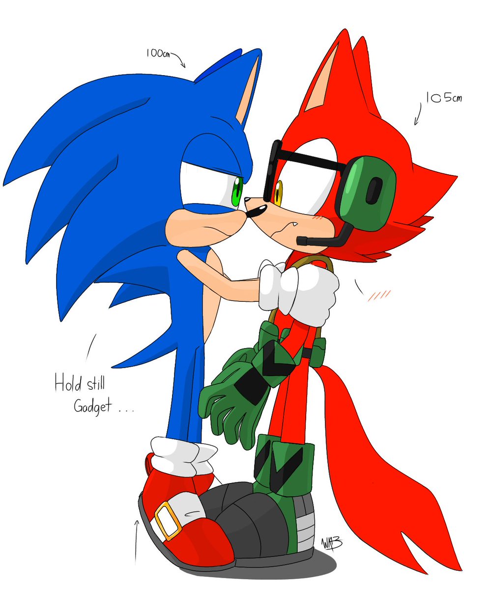 Waffle_Art13 on X: Sonic comparing height with Gadget