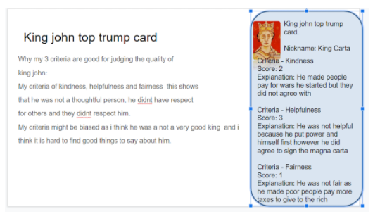 hccs1978's tweet image. In History, Y7 have been reviewing the traditional interpretation of King John &amp;amp; have been considering whether he deserved to be remembered in such a negative way. We have made some Top Trumps as a way to review the person of King John. #History #hccslearning #Monarchy