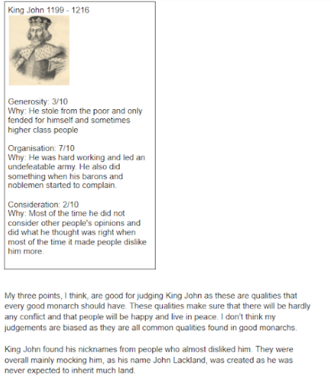 hccs1978's tweet image. In History, Y7 have been reviewing the traditional interpretation of King John &amp;amp; have been considering whether he deserved to be remembered in such a negative way. We have made some Top Trumps as a way to review the person of King John. #History #hccslearning #Monarchy