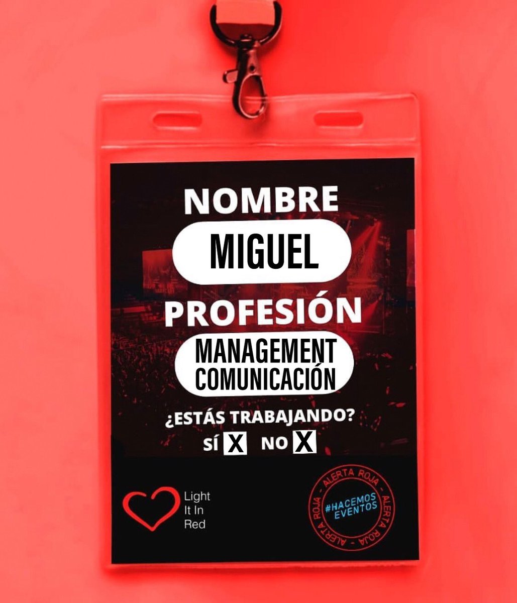 m7n's tweet photo. Porque tú puedes estar trabajando, pero todavía sigue habiendo personas que ni siquiera tienen cómo alimentar a sus familias.
¡Toda esta semana, encendemos la luz roja de alerta en el sector eventos! 🚨 #LightInRed #AlertaRoja #HacemosEventos
@LightItInRed @AlertaRojaES https://t.co/h5cCGopY9Z