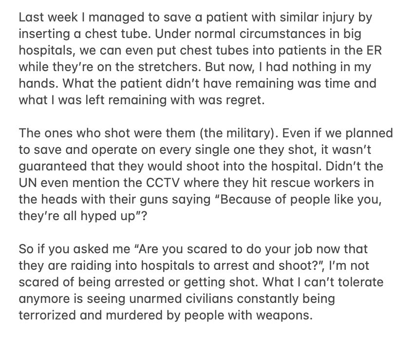 maytoekhine's tweet photo. I came across a post written yesterday by a doctor who volunteered to help out in #HlaingTharyar hospital on the day of the deadliest crackdown in the area, 14th March. I translated most of it, hoping it gives us a glimpse on how harsh the reality was on that day. #Myanmar https://t.co/NK7R7jb63Q