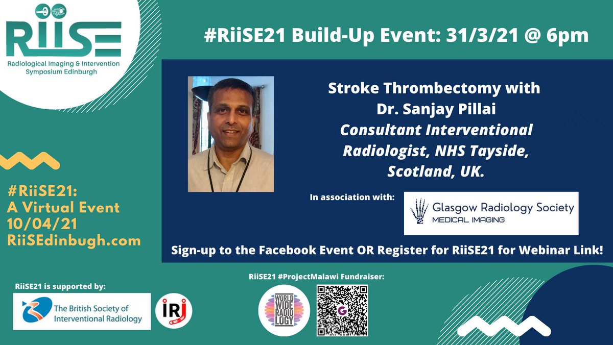 As part of our collaboration with <a href="/RiiSEdinburgh/">RiiSE</a>, we have invited Dr. Sanjay Pillai to speak about Stroke Thrombectomy! #strokethrombectomy
Join us on Wed, 31 March 2021 at 18:00 UTC+01

Sign up: docs.google.com/forms/d/e/1FAI…