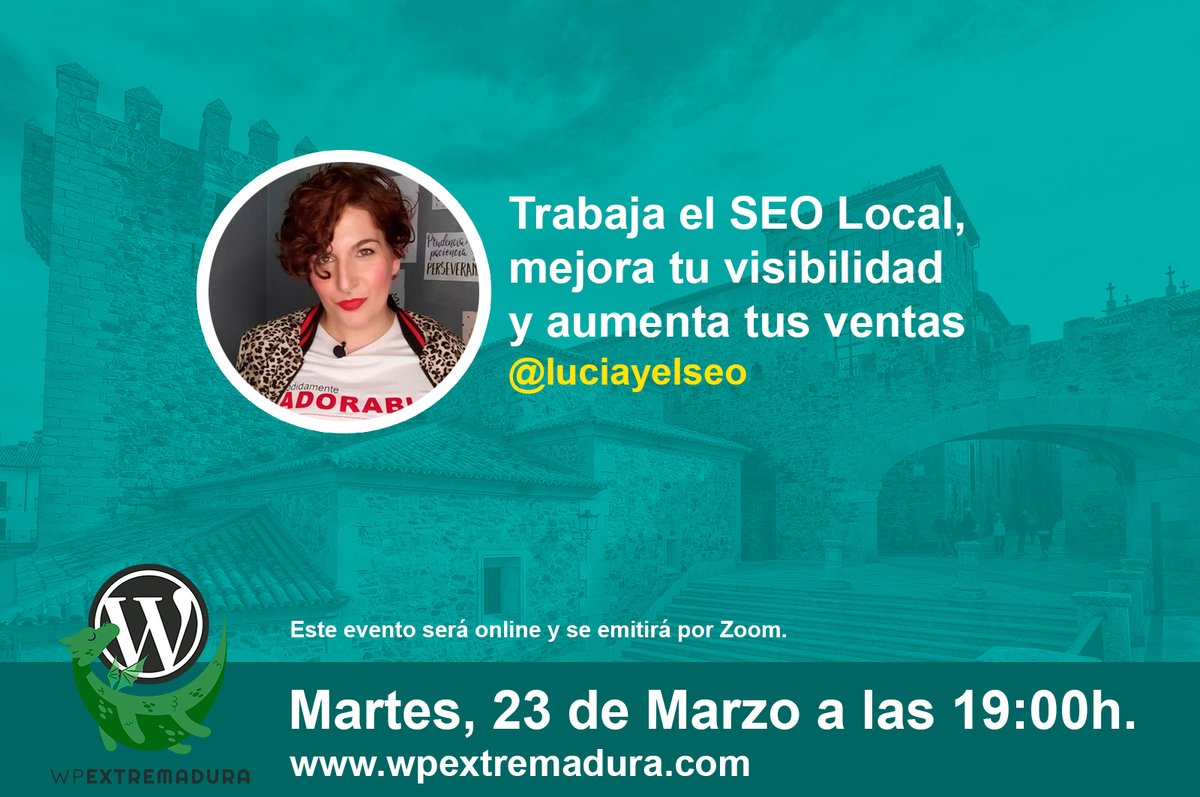 Nueva meetup el 23 de Marzo con <a href="/luciayelseo/">LucIA y el SEO A.K.A Lucía Rico🚀 SEO Estratégico</a> 

Con ella aprenderemos como trabajar el SEO Local, mejorar tu visibilidad y aumentar tus ventas.

meetup.com/es-ES/wpextrem…