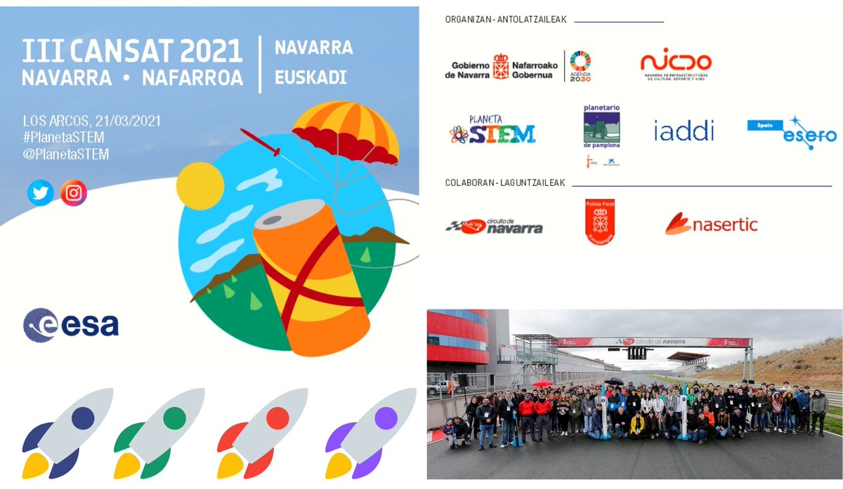 Planeta STEM (@planetastem) on Twitter photo Satélites hechos por estudiantes se alzarán en el cielo del
<a href="/CircuitoNavarra/">Circuito de Navarra</a> en la III Edición Cansat 🚀🚀Badator sateliteak aireratzeko garaia! Gora #STEM proiektuak eta #CansatNA! <a href="/esa/">European Space Agency</a> <a href="/pamplonetario/">Planetario Pamplona</a> <a href="/gob_na/">Gobierno de Navarra</a> <a href="/NASERTIC/">Nasertic</a> <a href="/EseroSp/">ESERO Spain</a> #iaddi <a href="/policiaforal_na/">Policía Foral - Foruzaingoa</a> pamplonetario.org/es/noticias/sa… Satélites hechos por estudiantes se alzarán en el cielo del
<a href="/CircuitoNavarra/">Circuito de Navarra</a> en la III Edición Cansat 🚀🚀Badator sateliteak aireratzeko garaia! Gora #STEM proiektuak eta #CansatNA! <a href="/esa/">European Space Agency</a> <a href="/pamplonetario/">Planetario Pamplona</a> <a href="/gob_na/">Gobierno de Navarra</a> <a href="/NASERTIC/">Nasertic</a> <a href="/EseroSp/">ESERO Spain</a> #iaddi <a href="/policiaforal_na/">Policía Foral - Foruzaingoa</a> pamplonetario.org/es/noticias/sa…