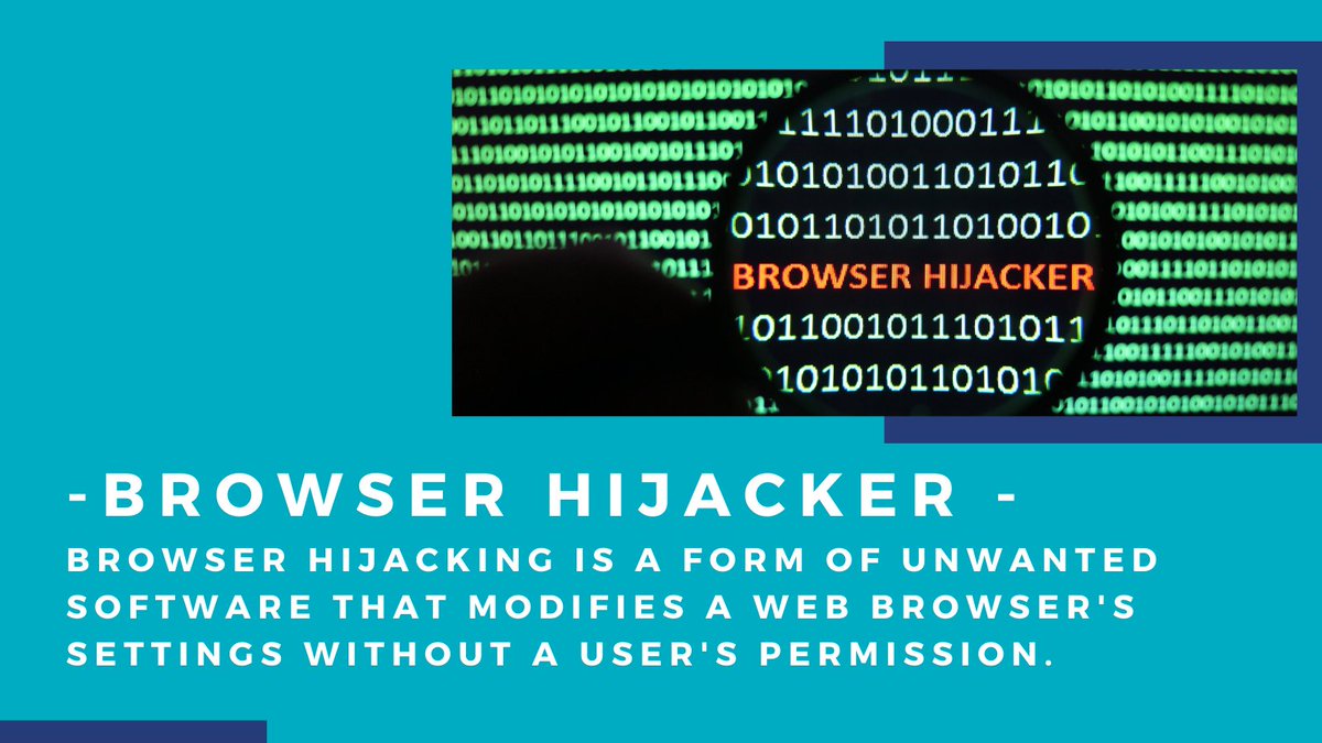 SteveAmps's tweet image. If you find that your Internet browser’s settings have changed on their own, including your selected search engine and default homepage, then you have got a #browserhijacker in your system. 

#cyberterms #Cybersecurity